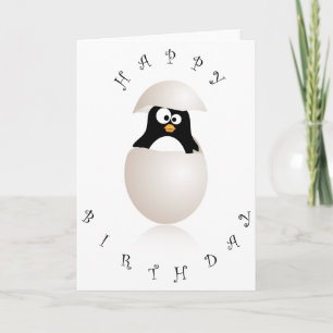 かわいいペンギンの誕生日カード カード