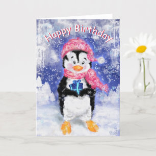 かわいいペンギンの誕生日カード カード