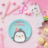 かわいいペンギンの誕生日パーティーグッズ ペーパープレート (パーティー)