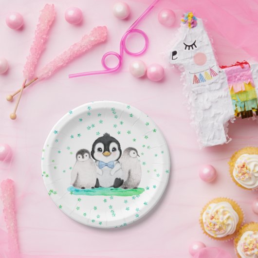 かわいいペンギンの誕生日パーティー ペーパープレート (パーティー)