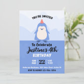 かわいいペンギンの誕生日パーティー 招待状 (スタンド正面)