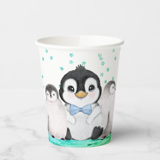 かわいいペンギンの誕生日  紙コップ (左)