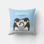 かわいいペンギンの赤ちゃんと家族のベビー寝室 クッション (裏面)