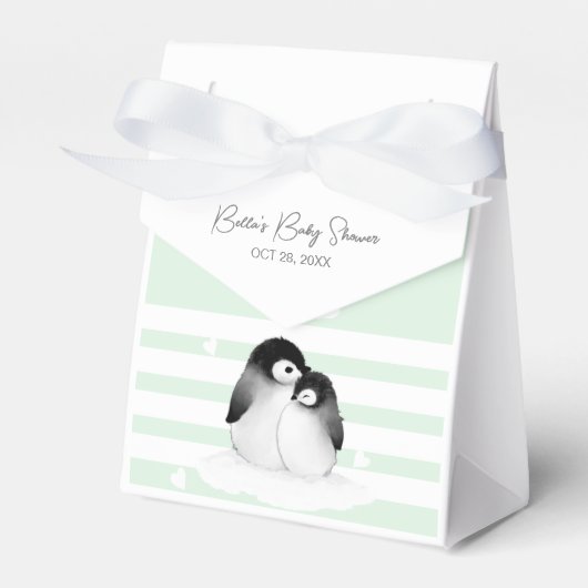 かわいいペンギンの赤ちゃんシャワー フェイバーボックス (正面サイド)