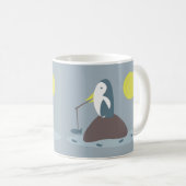 かわいいペンギンの釣りイラスト コーヒーマグカップ (正面右)