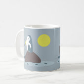 かわいいペンギンの釣りイラスト コーヒーマグカップ (正面左)