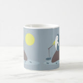 かわいいペンギンの釣りイラスト コーヒーマグカップ (中央)