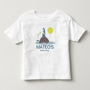 かわいいペンギンの釣り 誕生日パーティー トドラーTシャツ