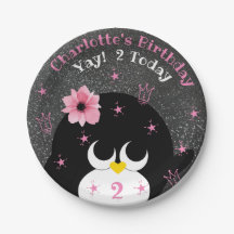 かわいいペンギンの雪とスパークル子供の誕生日