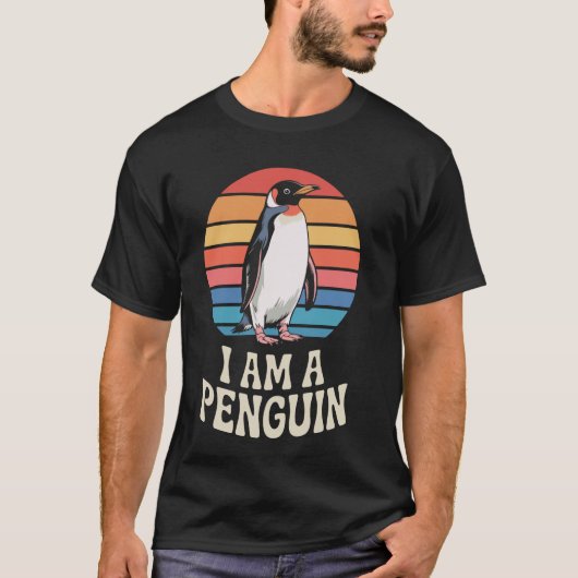かわいいペンギンの面白いグラフィックデザイン Tシャツ (正面)