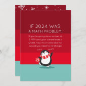 かわいいペンギンの面白い2024年の数学名言ホリデーカード シーズンカード (正面/裏面)