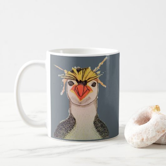 かわいいペンギンの顔のマグ コーヒーマグカップ (ドーナツ)