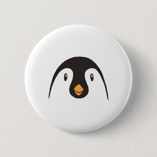 かわいいペンギンの顔 缶バッジ (正面)