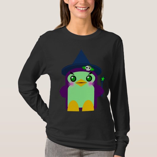 かわいいペンギンの魔女 Tシャツ (正面)