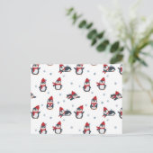 かわいいペンギンの鳥北極動物 シーズンポストカード (スタンド正面)