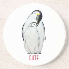 かわいいペンギンのTシャツの家族 コースター