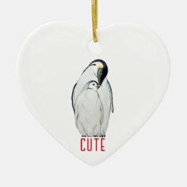 かわいいペンギンのTシャツの家族 セラミックオーナメント
