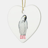 かわいいペンギンのTシャツの家族 セラミックオーナメント (左)