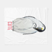 かわいいペンギンのTシャツの家族 フリースブランケット (正面(横))