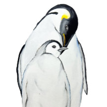 かわいいペンギンのTシャツの家族