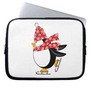 かわいいペンギンはバッグ電子工学のアイススケートします ラップトップスリーブ