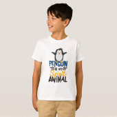 かわいいペンギンは私の精神のアニマルプリントです Tシャツ (正面フル)