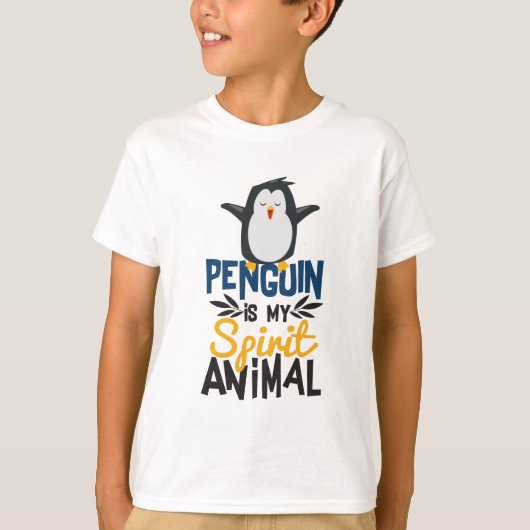 かわいいペンギンは私の精神のアニマルプリントです Tシャツ (正面)