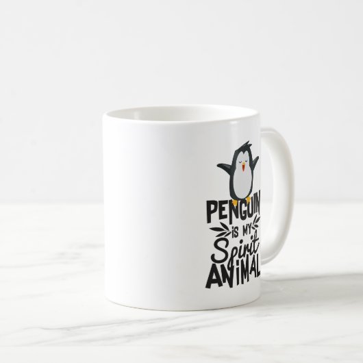 かわいいペンギンは私の精神の動物のおもしろいな引用文のマグです コーヒーマグカップ (正面右)