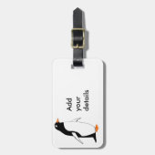 かわいいペンギンは、詳細を加えます ラゲッジタグ (正面縦)