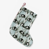 かわいいペンギンを使ったシームレスなパターン スモールクリスマスストッキング (正面 (吊り時))