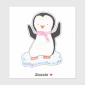 かわいいペンギンを氷に シール (シート)