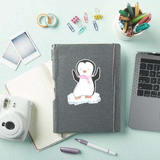 かわいいペンギンを氷に シール (iPadカバー)