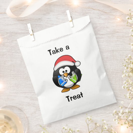 かわいいペンギンを食べる フェイバーバッグ (クリップ留めされた状態)