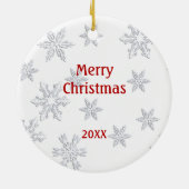 かわいいペンギンカップルのクリスマスオーナメント セラミックオーナメント (裏面)