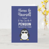かわいいペンギンカード 面白いユーモア 動物 雪 カード (黄色い花)