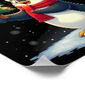 かわいいペンギンクリスマスツリーパジャマガールズボーイズファン ポスター (角)