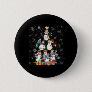 かわいいペンギンクリスマスツリーライトアニマルキッズボー 缶バッジ