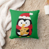 かわいいペンギングリーンクリスマステーマの子供 クッション (ブランケット)