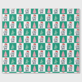 かわいいペンギンサンタメリークリスマスツリーパーティー ラッピングペーパー (フラット)