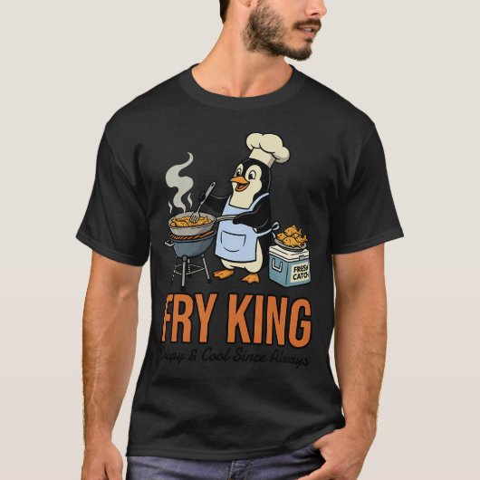 かわいいペンギンシェフフライキングデザイン Tシャツ (正面)