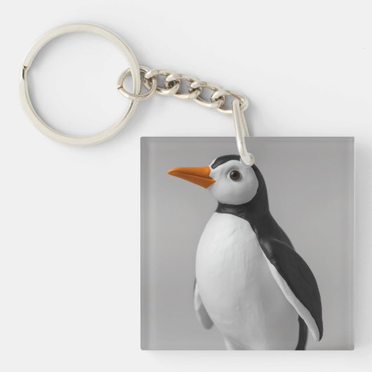 かわいいペンギンデザイン - 愛らしい冬の動物 キーホルダー (正面)