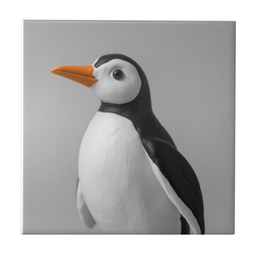 かわいいペンギンデザイン - 愛らしい冬の動物 タイル (正面)