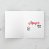 かわいいペンギンハッピーバレンタインデー シーズンカード (内部)