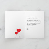 かわいいペンギンハートバルーンバレンタインカード カード (内部)