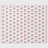 かわいいペンギンハートバレンタインデー ラッピングペーパー (フラット)