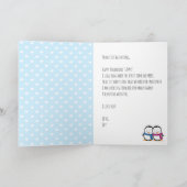 かわいいペンギンバレンタインデーのカード カード (内部)