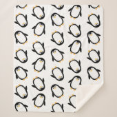 かわいいペンギンパターン シェルパブランケット (正面)