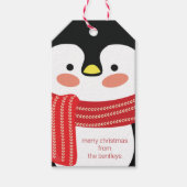 かわいいペンギンパーソナライズされたのクリスマスギフトタグ ギフトタグ (正面)