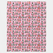 かわいいペンギンパーソナライズされたの名前の愛 フリースブランケット (正面)