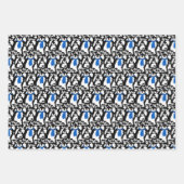 かわいいペンギンパーソナライズされたクリスマス ラッピングペーパーシート (正面2)